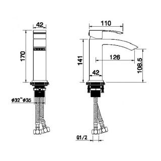 Cмеситель для раковины Grocenberg GB2007 Хром